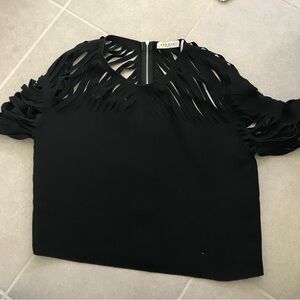 Sandro Black Cutout Blouse